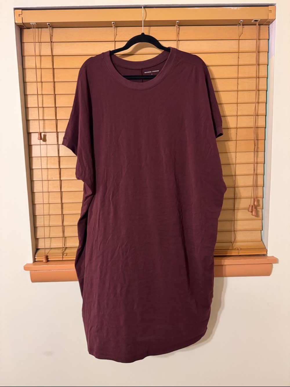 Universal Standard Mini T-Shirt Dress in Burgundy